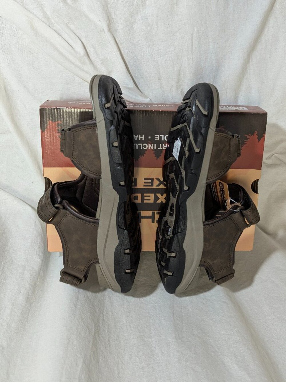 NIB Skechers Size 11 Tresmen Garo Chocolate Colored Sandals With Velcro - Picture 12 of 13